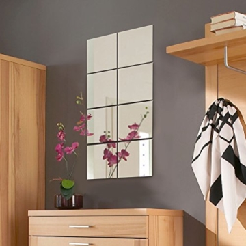 8 Stück Spiegelfliesen Spiegelkachel Fliesenspiegel Spiegel je 20,5x20,5cm Wanddekoration Wandspiegel -