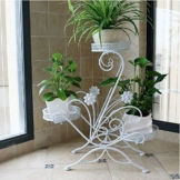 AISHN Blumenstander fur 3 Blumentopfe, 3 Etagen, geschwungenes, dekoratives Design, Metall, Garten/Terrasse -