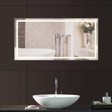 Anten® 23W Wandmontage Badspiegel mit Beleuchtung 100x60cm Neutralweiß 4000K Badezimmerspiegel Badspiegel mit LED Litch AC100-240V -