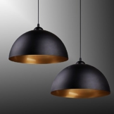 BAYTTER® Design 2x Industrielle Vintage LED Pendelleuchte Hängeleuchte Φ 30cm für E27 Leuchtmittel, schwarz und weiß wählbar, für Wohnzimmer Esszimmer Restaurant Keller Untergeschoss usw. (schwarz) -