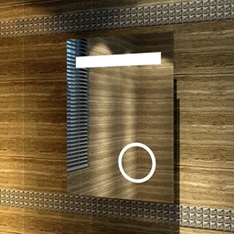 Design LED Badezimmerspiegel Badspiegel Lichtspiegel mit Schminkspiegel mit Beleuchtung IP44 [Energieklasse A+] 50 x 70cm -