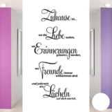 Grandora® W1124 Wandtattoo Spruch Zuhause ist wo die Liebe wohnt.. weiß 58 x 107 cm -