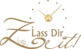 Graz Design 800159_GD_081_de Wandtattoo Uhr Wanduhr modern Spruch Lass Dir Zeit mit Schnecke Deko für Wohnzimmer (Farbe=081 hellbraun / Uhrwerk=Gold) -