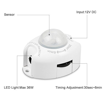IWILCS Bett Licht, 2*120CM 12V DC LED-Streifen Licht, Automatisch Ein/Aus Bewegungs Aktiviert LED Lichtleiste, Nachtlicht Bewegungsmelder, Wasserdicht Led Licht Kit (Warmweiß, 2 Sensoren) - 