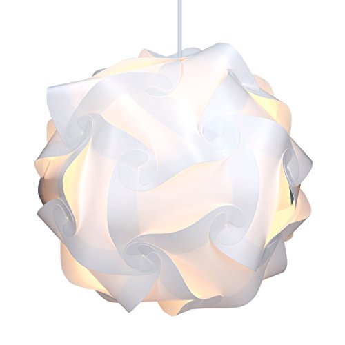 kwmobile Puzzle Lampe DIY weiße XL Leuchte im Set mit Deckenbefestigung, inkl. 90 cm Kabel & E27 Fassung -