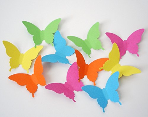 Luxbon 40 Stück 3D Schmetterlinge Wandtattoo Wanddekoration mit Klebepunkten zur Fixierung Weiß -