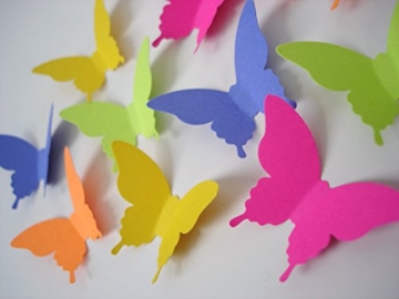 Luxbon 40 Stück 3D Schmetterlinge Wandtattoo Wanddekoration mit Klebepunkten zur Fixierung Weiß - 