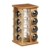 Relaxdays Gewürzständer aus Bambus mit 16 Gewürzgläsern HBT ca. 30 x 19,5 x 19,5 cm stehendes Gewürzregal mit Gewürz-Behältern als Gewürzkarussell mit Einsatz zum Streuen von Gewürzen, natur -