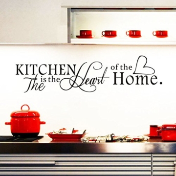 ufengke® "The Kitchen is the Heart of the Home" Wandtattoo Spruch Zitat, Wandaufkleber Wandbilder für Küche und Esszimmer -