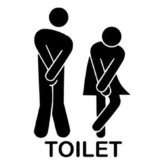 WC Aufkleber Türaufkleber Badezimmer Toiletten Wandtattoo DIY 13*22cm Wandaufkleber PVC Abnehmbare Wanddeko Bad Waschraum Deko, "Toilet" schwarz -