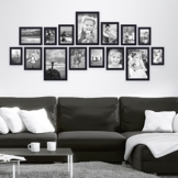 15er Bilderrahmen-Collage Photolini Basic Collection Modern Schwarz aus MDF inklusive Zubehör / Foto-Collage / Bildergalerie / Bilderrahmen-Set -