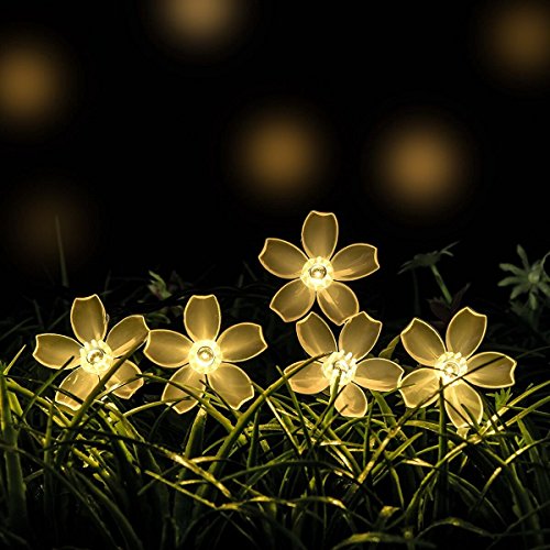 Battery Operated Blossom String Lights, Loende 18FT 50LED Fairy Flower Christmas Decorative Lighting for Indoor, Home, Bedroom, Outdoor, Garden, Patio, Holiday, Wedding, Party (warm white) -