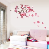 Chinatera Kirschblüte Wasserdicht Wandaufkleber Hintergrund für Schlafzimmer -