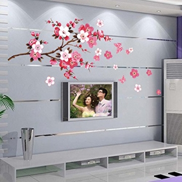 Chinatera Kirschblüte Wasserdicht Wandaufkleber Hintergrund für Schlafzimmer - 