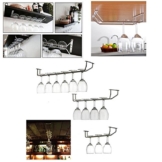 KING DO WAY Glas halter verchromte wein sektglas cup kueche bar rack inhaber buegel Glaeserschiene Glaeser regal Silber 28cm -