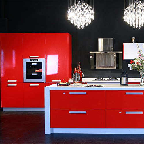 Kinlo Elegant 0.61*5M rot PVC Möbelfolie Küchenschrank-Aufkleber DIY Selbstklebend Küchenfolie Schrankfolie für Küche Schrank Möbel -