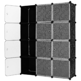 LANGRIA Stufenregal 12-Kubus Regalsystem Kleiderschrank Garderobenschrank für Kleidung, Schuhe, Spielzeug und Bücher -