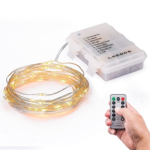 [Remote & Timer] Indoor Starry String lights, Loende 3AA battery operated Copper 5.5M 50LED Decorative New Year Fairy light for Valentine's Day, Party, Bedroom Decor, Wedding, Outdoor Decorations, Patio, Garden, Holiday, (warm white) -