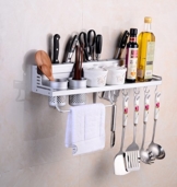 SENYANG Multifunktions Küche Rack Organizer Regale , Wand hängende Aluminium Küche Rack von Wand Regal, gehören Gewürz Flasche Rack, Utensilien und andere Küche Gadgets (Silber) -