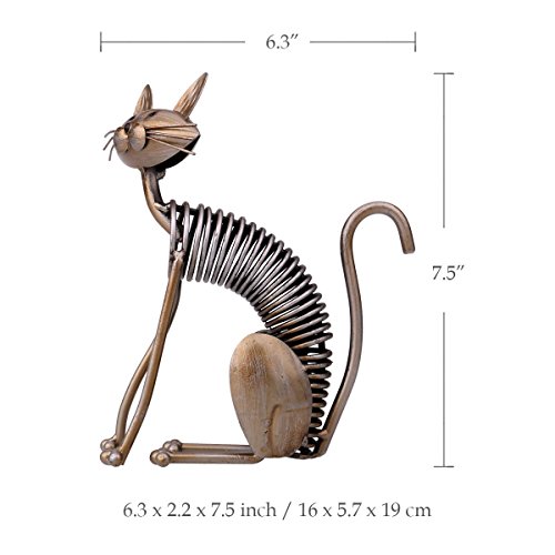Tooarts Metall Katze Deko Skulptur Dekofigur zum Dekorieren -