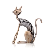 Tooarts Metall Katze Deko Skulptur Dekofigur zum Dekorieren -