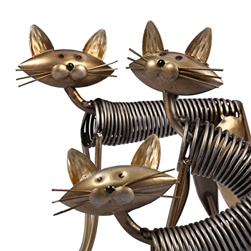 Tooarts Metall Katze Deko Skulptur Dekofigur zum Dekorieren -