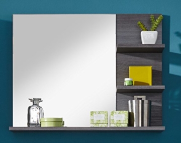 trendteam MI40121 Badezimmerspiegel mit Ablage Rauchsilber Nachbildung, BxHxT 72 x 57 x 17 cm - 