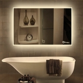 Anten 2 Jahre Garantie 19W LED Spiegelleuchte 4000K Neutralweiß IP65 LED Wand Spiegel mit Beleuchtung 80x60cm Rund Licht -
