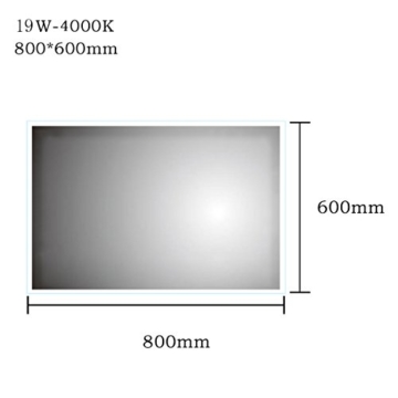 Anten 2 Jahre Garantie 19W LED Spiegelleuchte 4000K Neutralweiß IP65 LED Wand Spiegel mit Beleuchtung 80x60cm Rund Licht - 