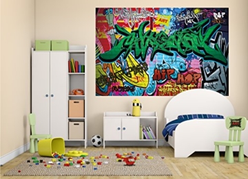 Fototapete Graffitti Wand-dekoration - Wandbild Street Art Poster-Motiv by GREAT ART (210 x 140 cm) - 