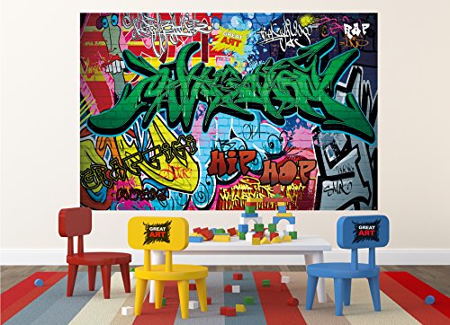 Fototapete Graffitti Wand-dekoration - Wandbild Street Art Poster-Motiv by GREAT ART (210 x 140 cm) -
