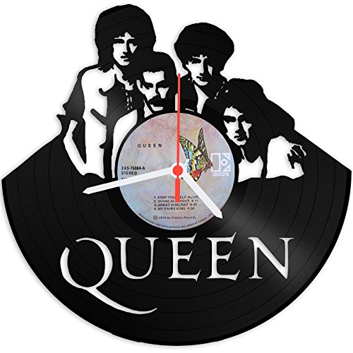 Queen Design Wanduhr aus Vinyl Schallplattenuhr im Upcycling Design Vinyl-Uhr Wand-Deko Vintage-Uhr Wand-Dekoration Retro-Uhr Made in Germany -