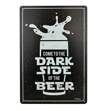 Retro-Blechschild Bier Dark Side Vintage Magnet-Metallschild Werbeschild 20x30 cm Türschild Dark Side Sprüche Deko Wandschild Geschenk Motiv - 