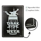 Retro-Blechschild Bier Dark Side Vintage Magnet-Metallschild Werbeschild 20x30 cm Türschild Dark Side Sprüche Deko Wandschild Geschenk Motiv -