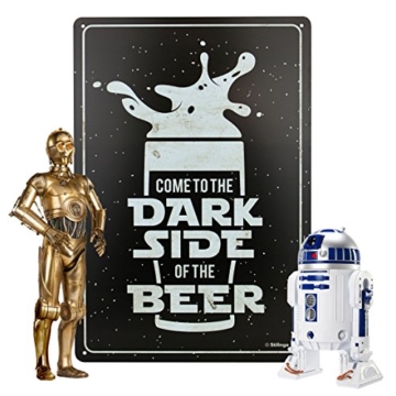 Retro-Blechschild Bier Dark Side Vintage Magnet-Metallschild Werbeschild 20x30 cm Türschild Dark Side Sprüche Deko Wandschild Geschenk Motiv - 