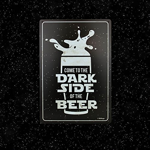 Retro-Blechschild Bier Dark Side Vintage Magnet-Metallschild Werbeschild 20x30 cm Türschild Dark Side Sprüche Deko Wandschild Geschenk Motiv -