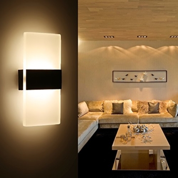 Splink LED Wandleuchte Modern Flurlampe Acryl Aluminum Wandlampe für Innen Schlafzimmer, Wohnzimmer, Treppenhaus（3W, Warmweiß） - 
