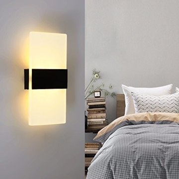 Splink LED Wandleuchte Modern Flurlampe Acryl Aluminum Wandlampe für Innen Schlafzimmer, Wohnzimmer, Treppenhaus（3W, Warmweiß） - 