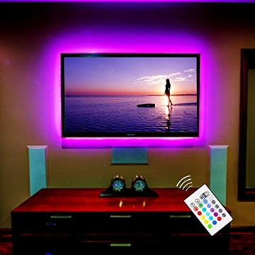 TV Hintergrundbeleuchtung USB LED Leisten für 30" bis 40 Zoll Fernseher Flachbildschirm Wandhalterung Dekoration Smart LED Band Backlight Fernsehbeleuchtung -