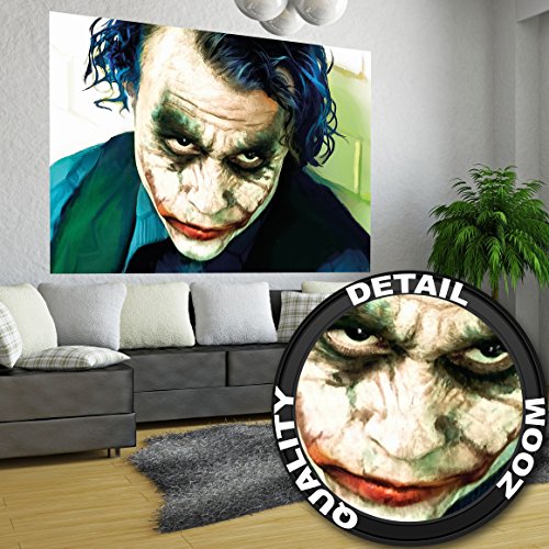 Poster Joker Wandbild Dekoration Heath Ledger Batman The Dark Knight Clowns Film Gotham Bösewicht DC Comic DC Universe | Wandposter Fotoposter Wanddeko Bild Wandgestaltung by GREAT ART (140 x 100 cm) - 1