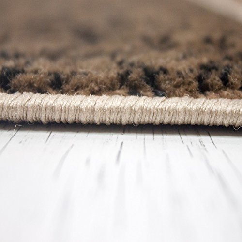 Teppich Wohnzimmer Kurzflor Modern Meliert Kariert Marmor Muster Braun Beige, VIMODA, 80x150 cm - 6