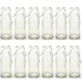 12 Stück Glasflaschen + gratis Dekoband H 16 cm "Designed by Annastore" - 1