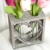 Reagenzglas-Vase im Holzständer 15 cm Herz Shabby Röhrchenduo - 2