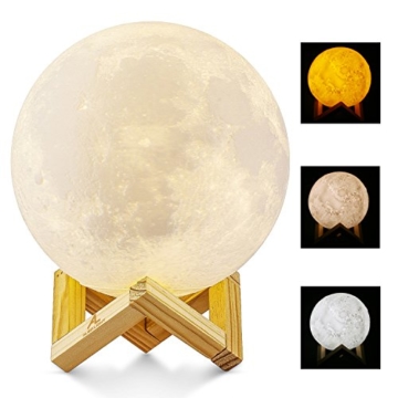 Größer! 15cm Mond Lampe Nachtlampe 3D Mond Lampe Mondlicht ALED ... Größer! 15cm Mond Lampe Nachtlampe 3D Mond Lampe Mondlicht ALED ...