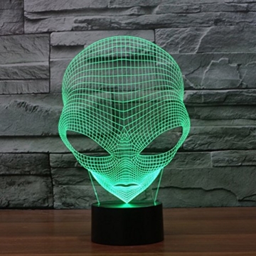 3D Lampe USB Power 7 Farben Amazing Optical Illusion 3D wachsen LED Lampe Alien Formen Kinder Schlafzimmer Nacht Licht - 4