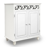 Deuba Kommode weiß »Jersey« mit 2 Türen im Landhaus Stil, Einlegeboden, 76 x 65 x 35cm - Sideboard Schrank Anrichte Mehrzweckschrank Holz Antik - 1