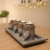 Dszapaci Teelichthalter-Set Holz Tablett Landhaus Tischdekoration Windlicht Weihnachtsdekoration Innen - 1