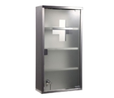 Edelstahl Medizinschrank Arzneischrank Erste Hilfe Schrank mit Schloss in Verschiedene Farben/Größe (Silber, 60x30cm) - 1