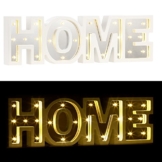 Lunartec Dekobuchstaben: LED-Schriftzug Home aus Holz & Spiegeln mit Timer & Batteriebetrieb (Deko-Buchstabe im Vintage Style) - 1