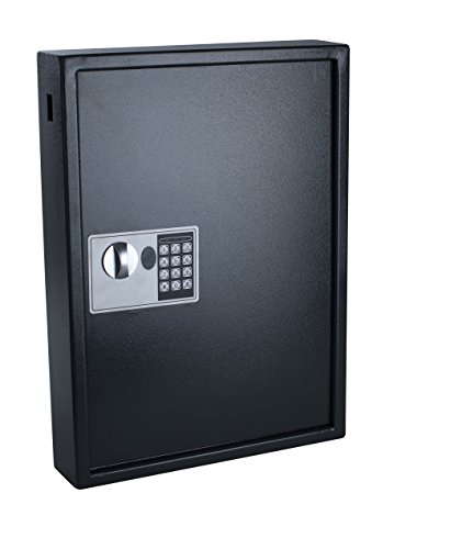 Pavo 8033911 Schlüssel-Kasten/Schrank/Tresor, High security mit elektronische Sicherung, 50 Haken mit seitlichem Schlüsseleinwurf, dunkelgrau - 2